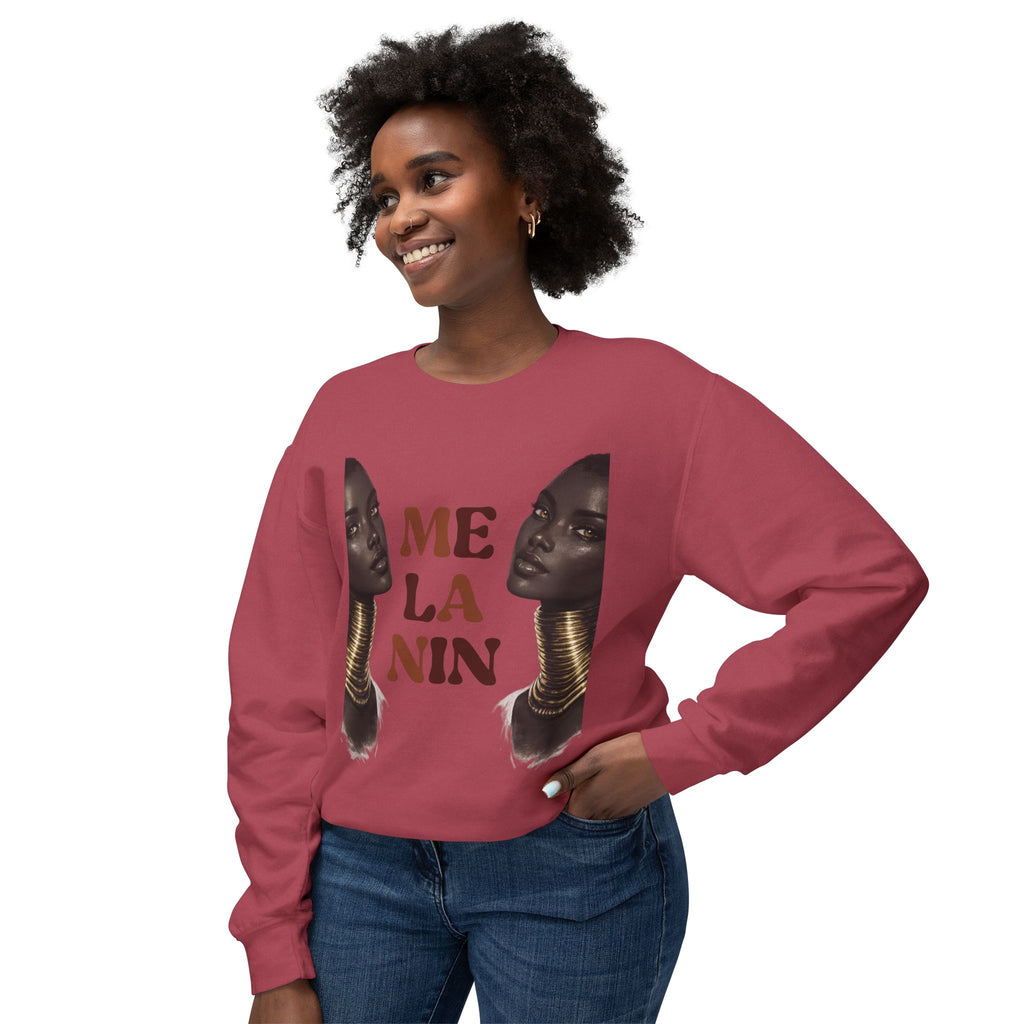 Crewneck Sweatshirt — 'Me La Nin' Melanin Portrait Graphic-Fall Collection