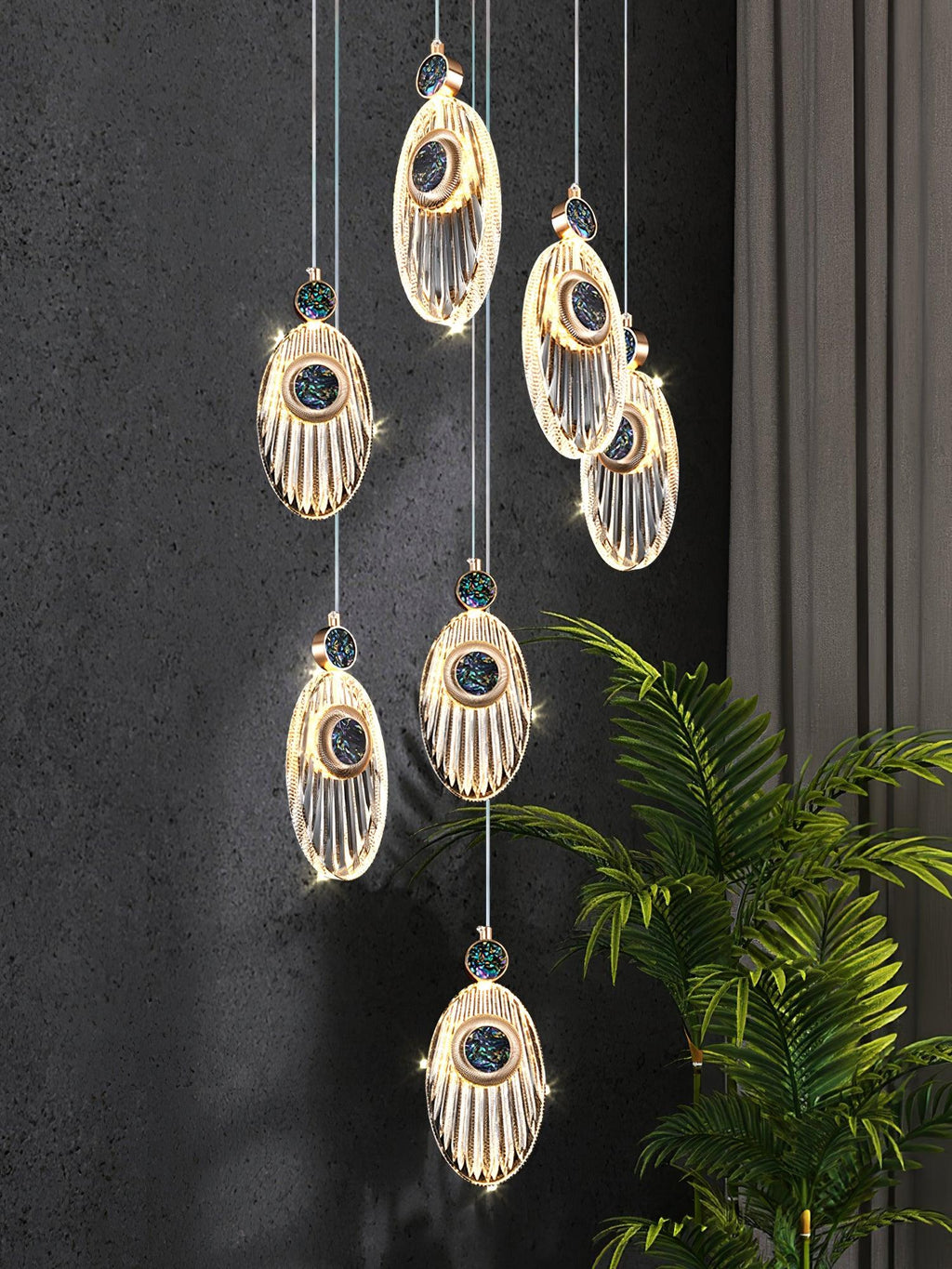 Acrylic Necklace Pendant Light 7.1"