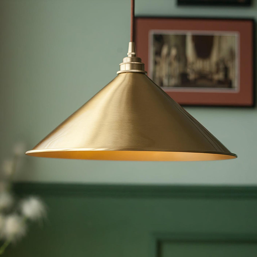 Brass Cone Pendant Light 9.4"