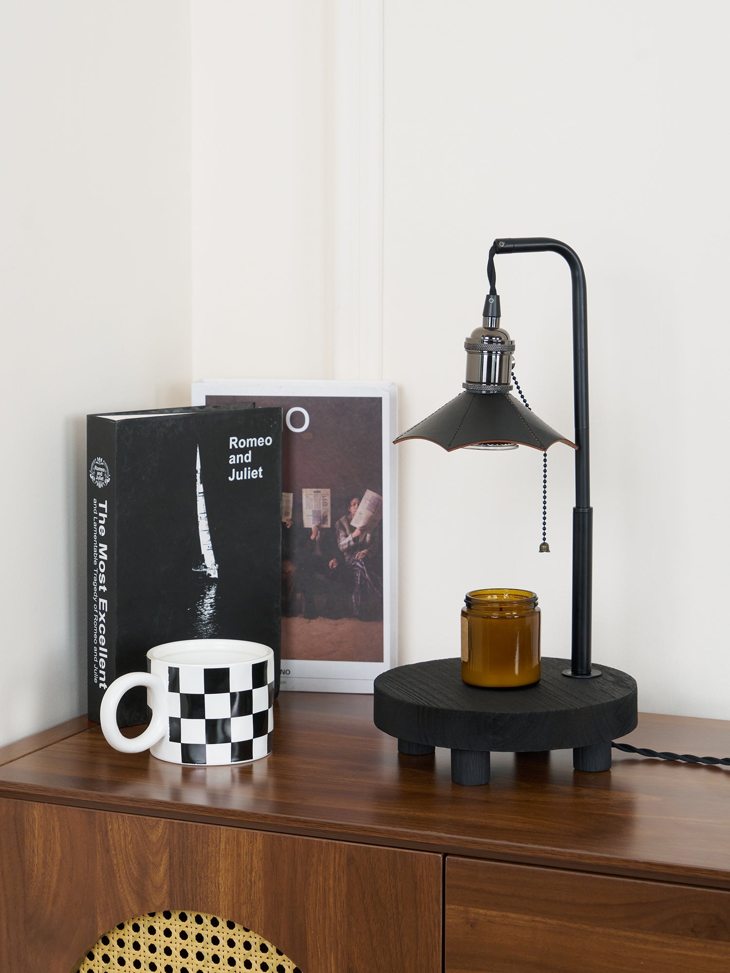 Cordero Wooden Stool Table Lamp 7.9"