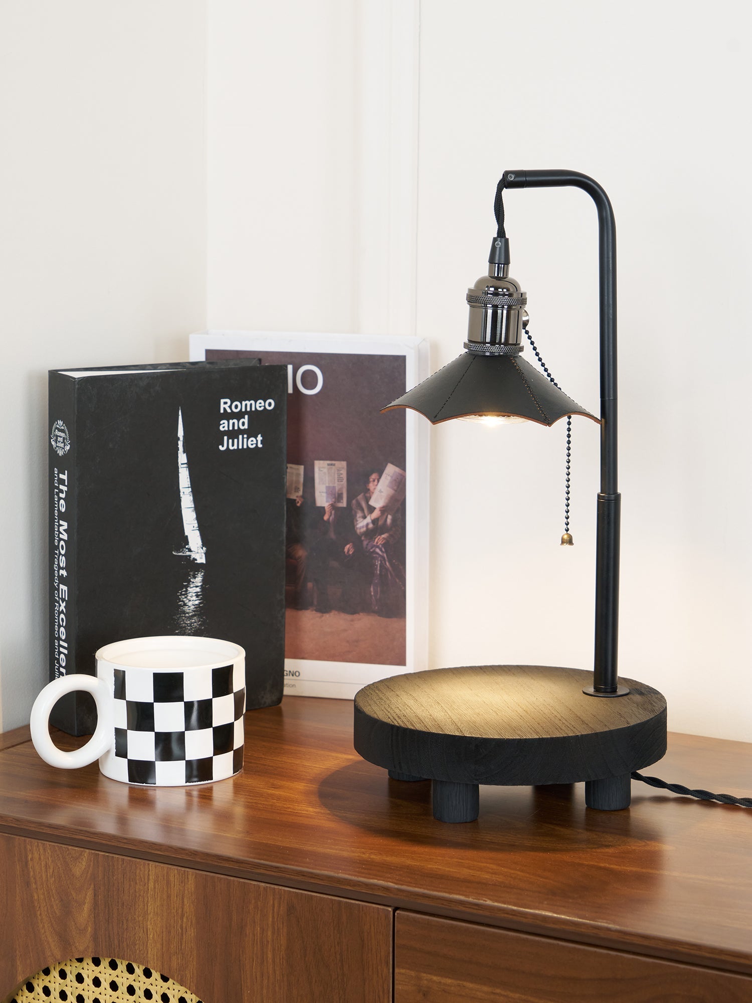 Cordero Wooden Stool Table Lamp 7.9"