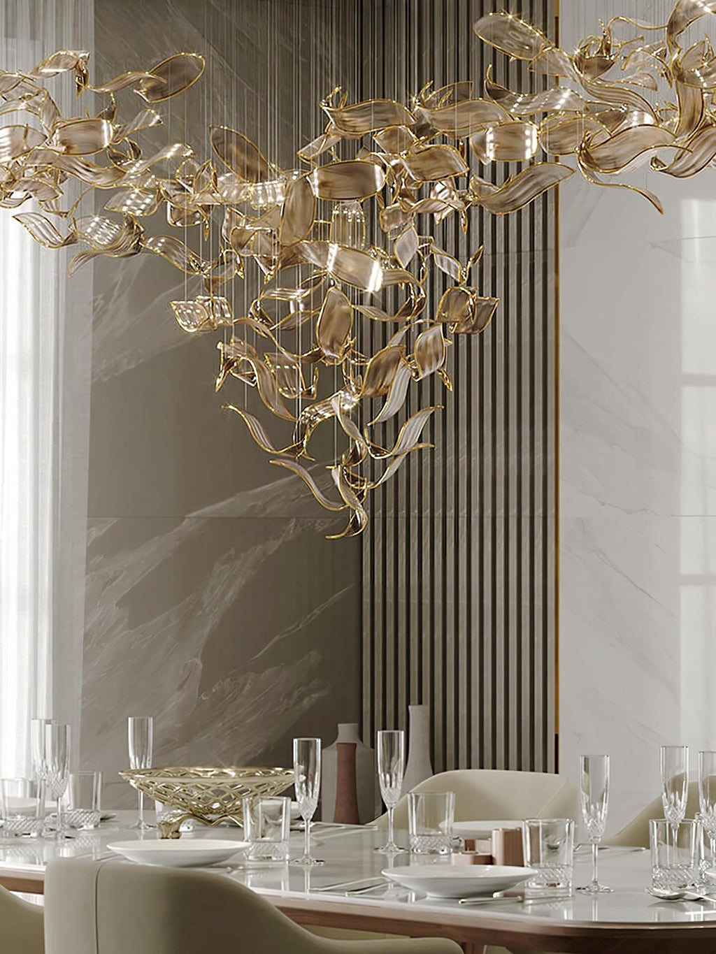 DIY Fallen Leaf Chandelier