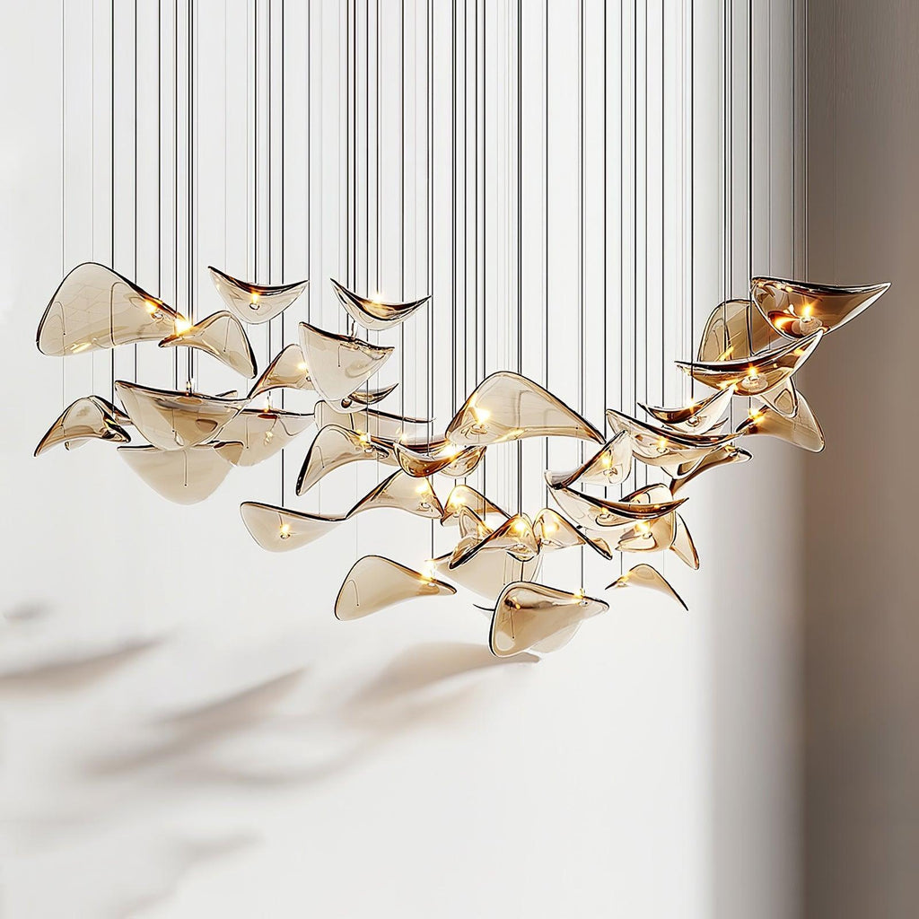 DIY Floating Leaf Chandelier