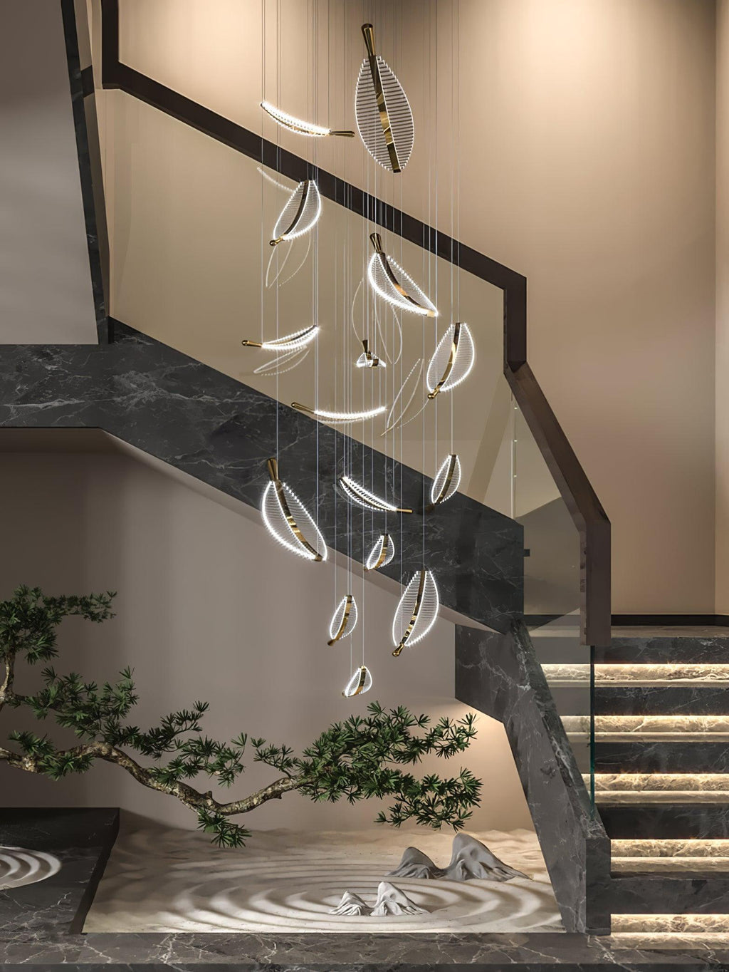 DIY Leaf LED Chandelier