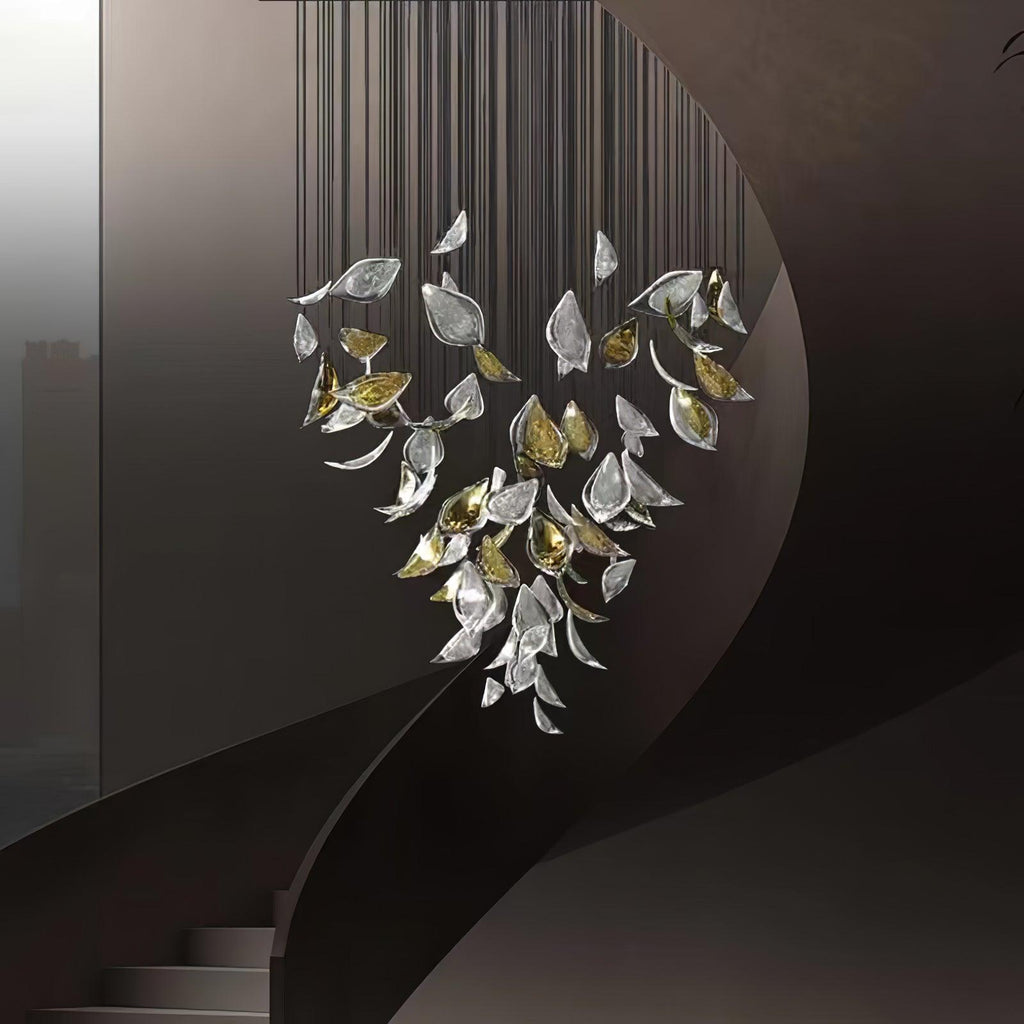 DIY Floating Leaves Chandelier