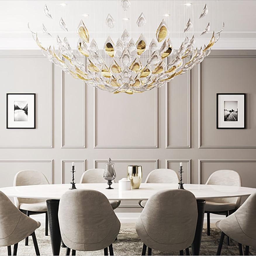 DIY Floating Leaves Chandelier
