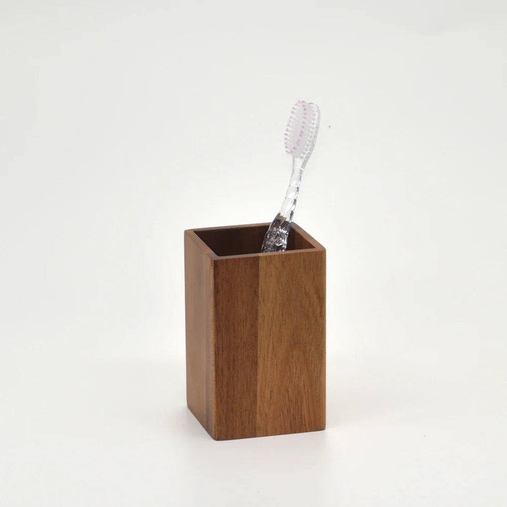 Acacia Wood Bathroom Accessories Set