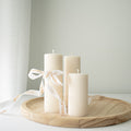 Ribbed Dinner Pillar Candles