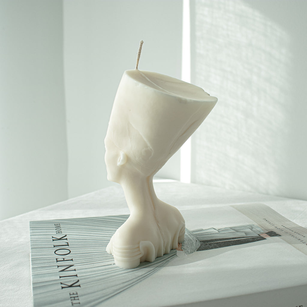 Nefertiti Sculptural Candle, Egyptian Statue Candle