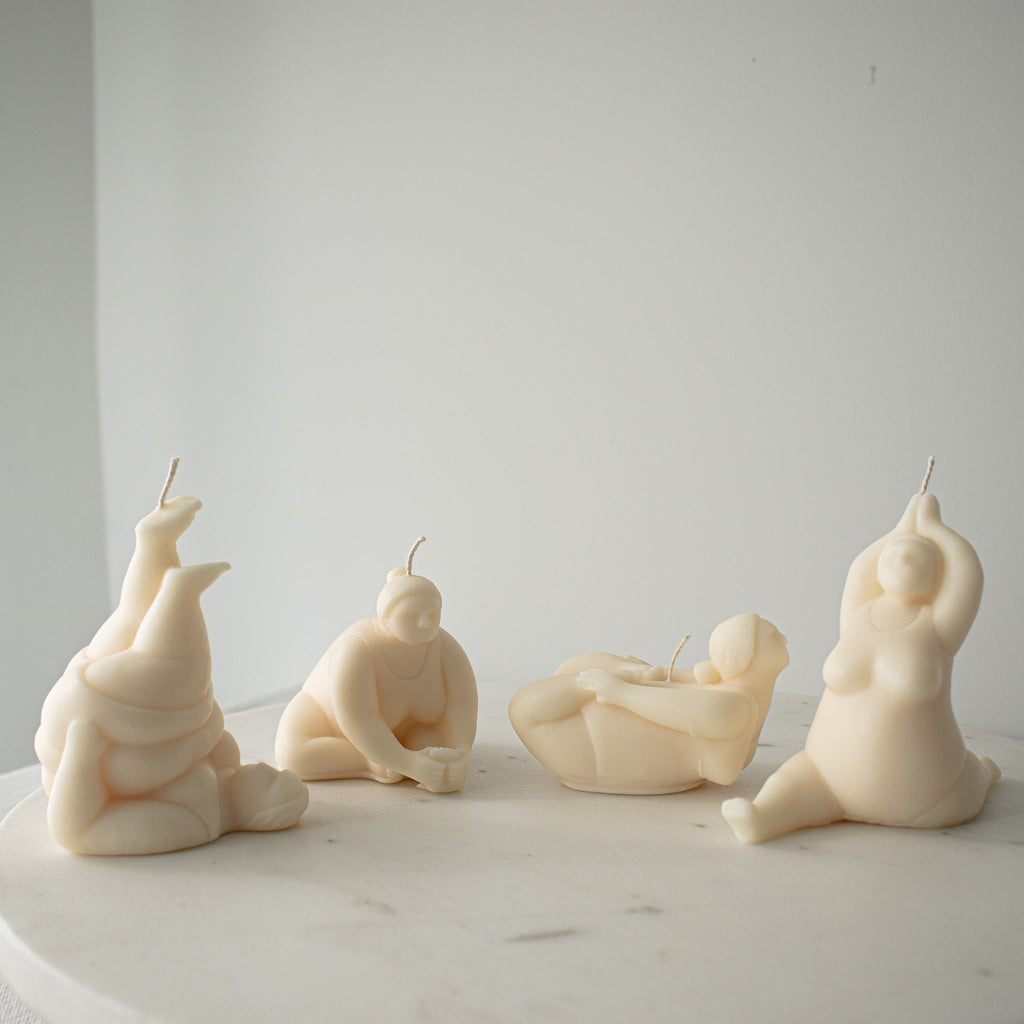 Abstract Woman Yoga Candles, Sculptural Yoga Candles