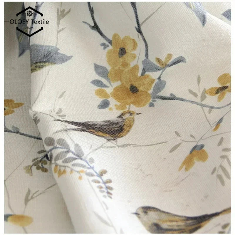American Pastoral Bird Print Luxe Curtains