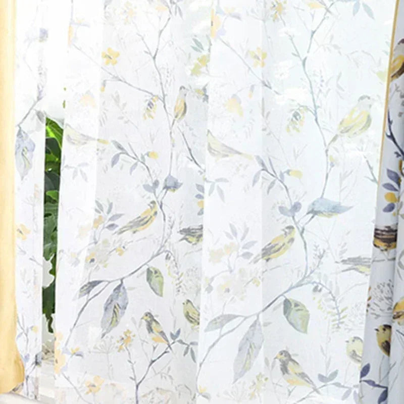 American Pastoral Bird Print Luxe Curtains