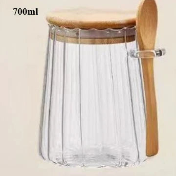 Aramé Glass Jar with Wood Lid
