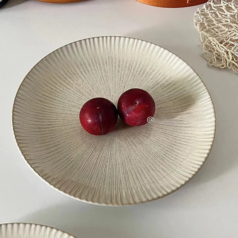 Nordic Stripe Ceramic Dinner Plates