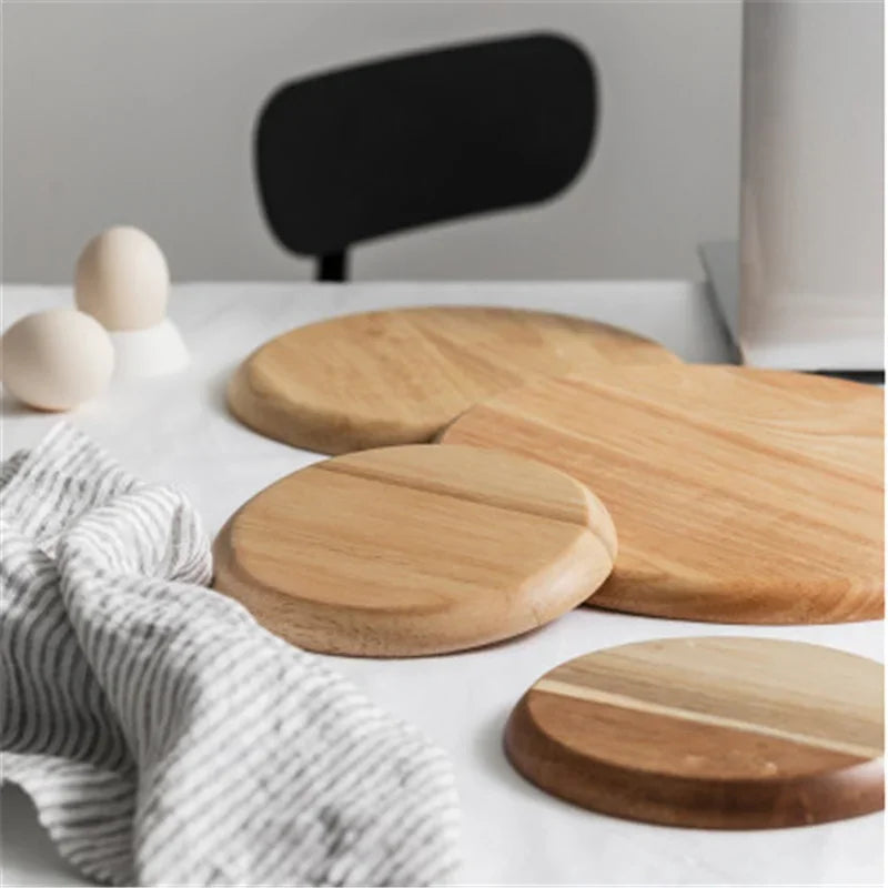 Acacia Wood Round Dinner Tray