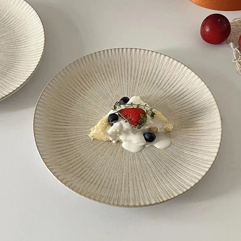 Nordic Stripe Ceramic Dinner Plates