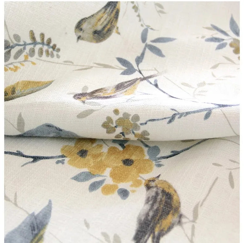 American Pastoral Bird Print Luxe Curtains